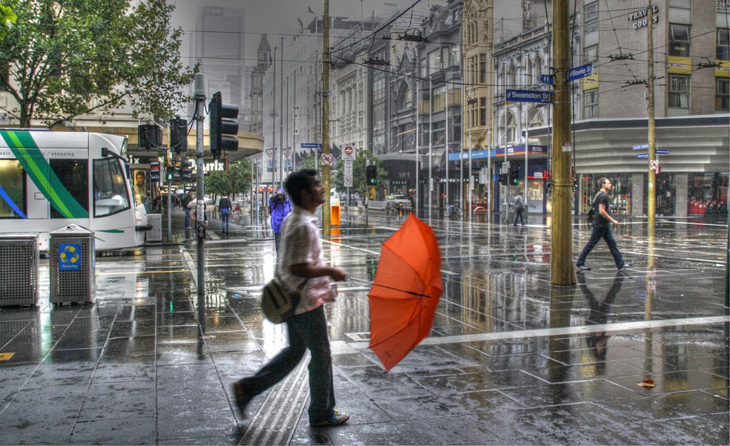 Rain swept streets
